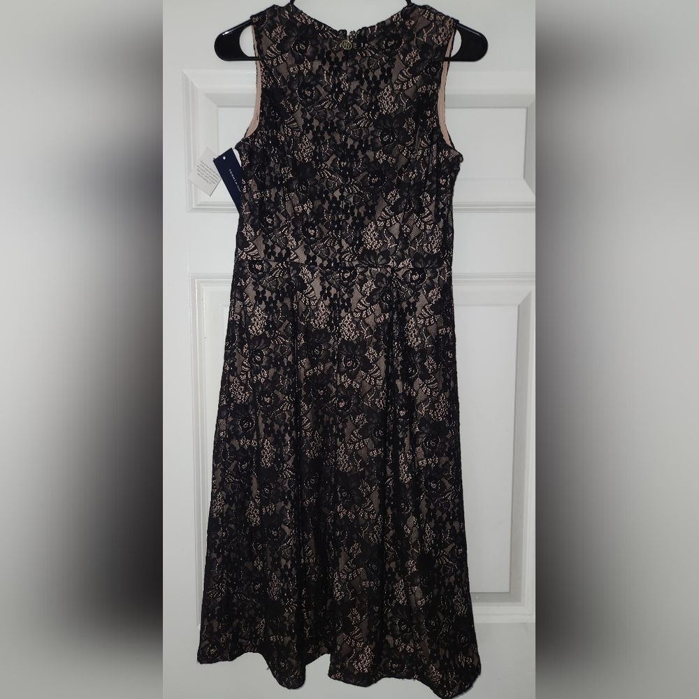 Tommy Hilfiger Women's Floral Black Lace Dress Size 4 - Picture 3 of 9